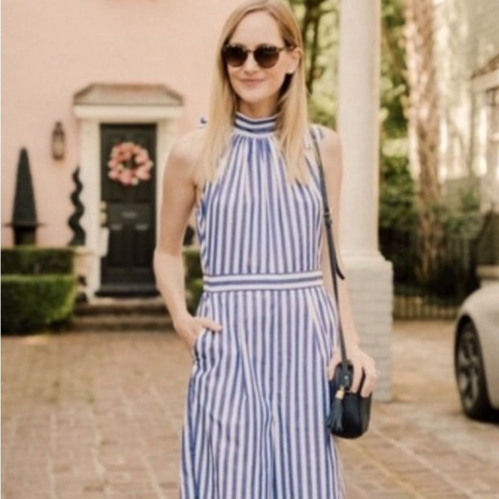 J. Crew Striped Halter Jumpsuit